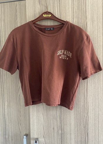 Kahverengi Mini Kadın Tişört
