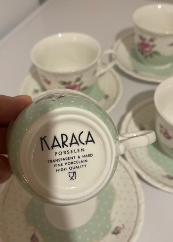  Beden Porselen Çiçek Desenli 6'lı Fincan Takımı