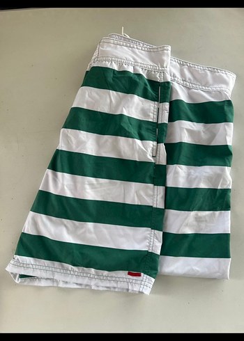 Yeşil Beyaz Çizgili Erkek Mayo - Görsel 3