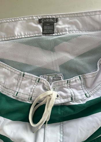 Yeşil Beyaz Çizgili Erkek Mayo - Görsel 2