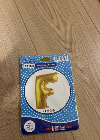 Parlak Altın Folyo Helyum Balonu - Harf F - Görsel 3
