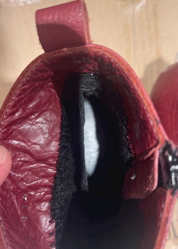 39 Beden Bordo Deri Kadın Dolgu Topuk Bot