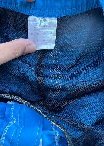 Adidas Mavi Baskılı Fermuarlı Erkek Yüzme Şortu - Görsel 2