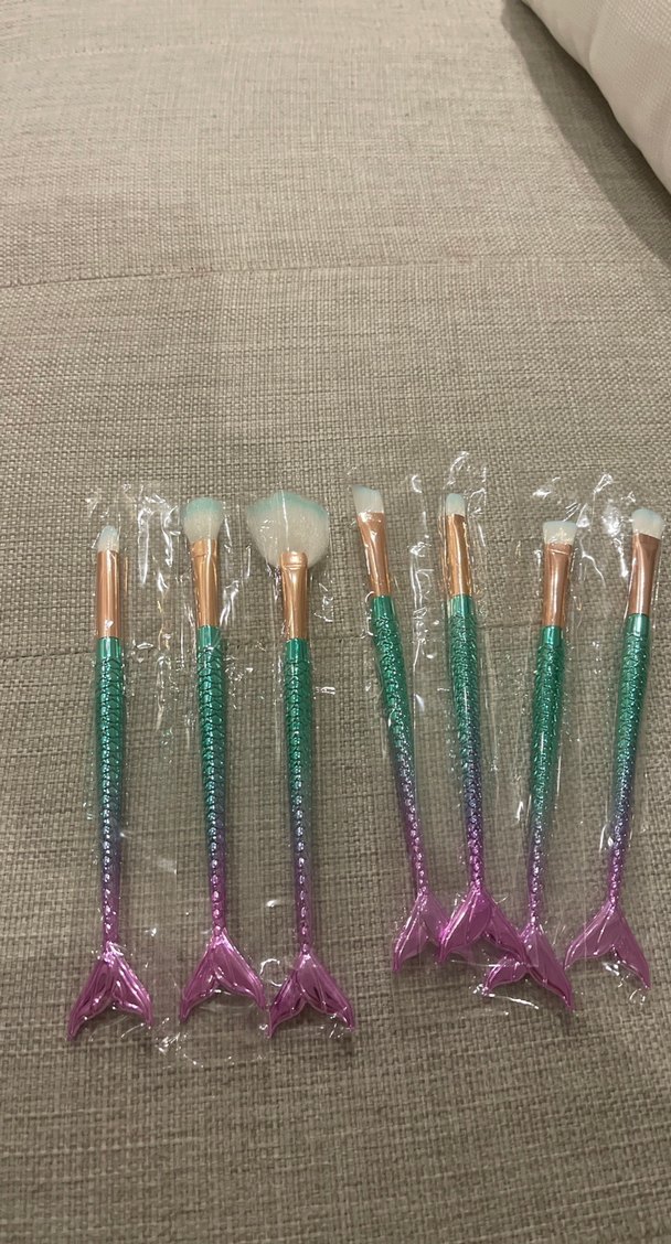 Pastel Renkli Denizkızı Makyaj Fırça Seti - Görsel 4