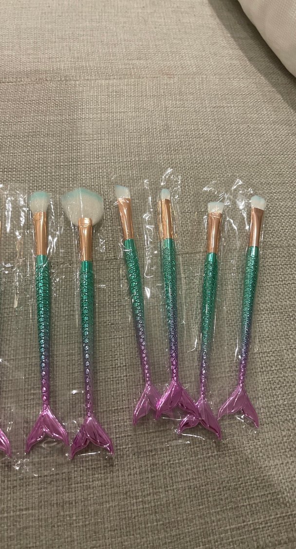 Pastel Renkli Denizkızı Makyaj Fırça Seti - Görsel 3