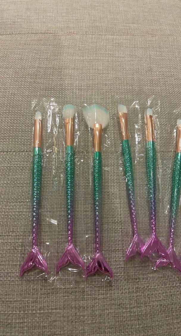 Pastel Renkli Denizkızı Makyaj Fırça Seti - Görsel 2