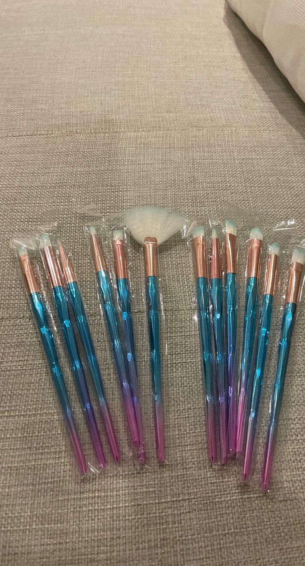 Renkli 10'lu Makyaj Fırçası Seti - Görsel 4