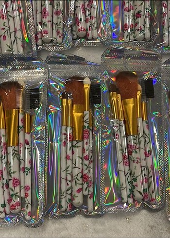 Çiçek Desenli Makyaj Fırça Seti - Görsel 3