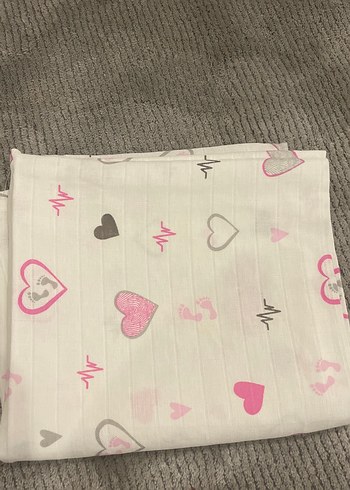 Pembe Kalp Desenli Çocuk Battaniyesi - Görsel 4