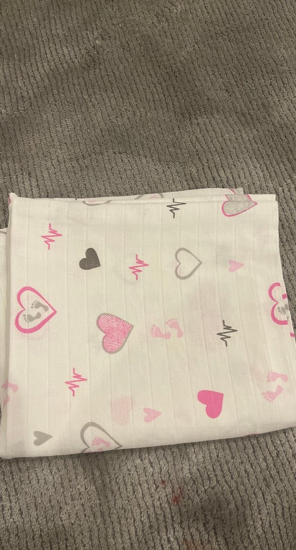 Pembe Kalp Desenli Çocuk Battaniyesi - Görsel 4