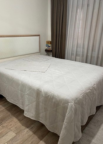 Beyaz Düz Desen Yatak Örtüsü - Görsel 8