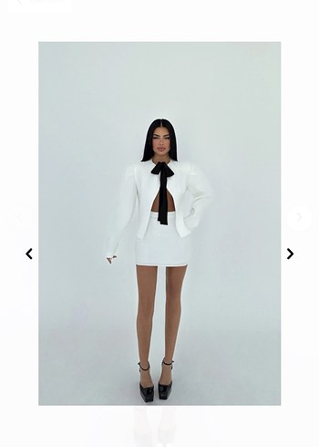 Zara Uzun Kollu Beyaz Mini Elbise