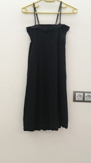 Siyah Straplez Büzgülü Elbise
