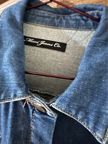l Beden Mavi jeans tunik gömlek