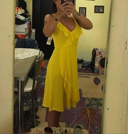 zara sarı elbise