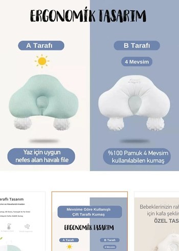 Çocuklar için Turkuaz Destekli Yastık - Görsel 3