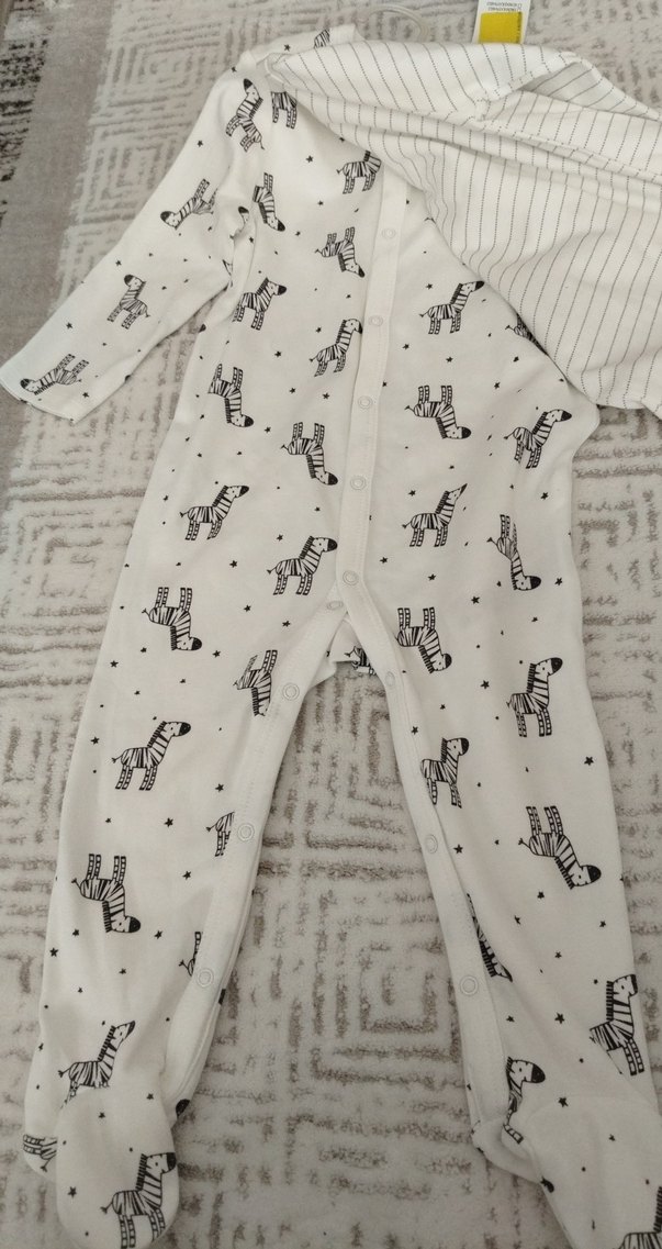 Uzun Kollu Zebra Desenli Bebek Tulum - Görsel 3