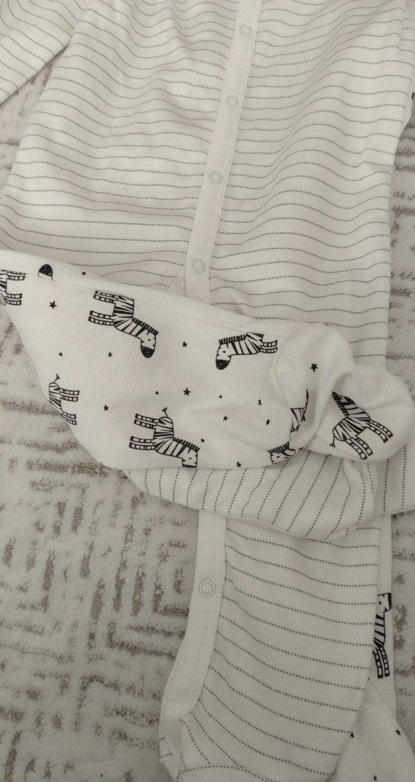 Uzun Kollu Zebra Desenli Bebek Tulum - Görsel 2