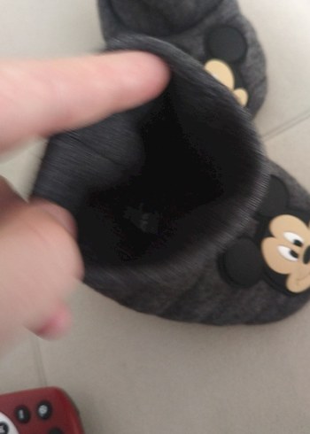 Nakışlı Erkek Çocuk Gri Sıcak Terlik - Görsel 3