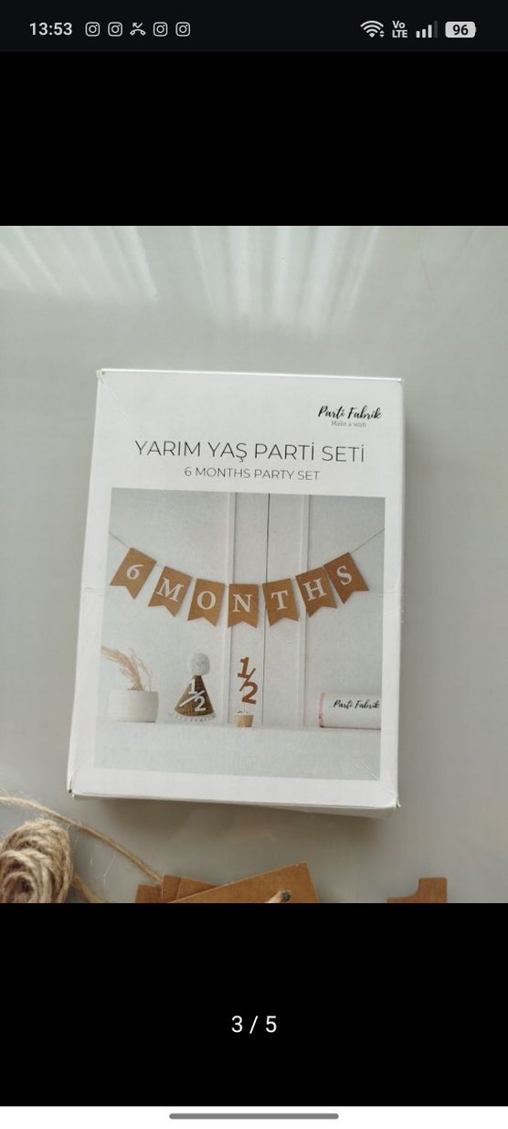 Bej Yarım Yaş Parti Seti - Görsel 2