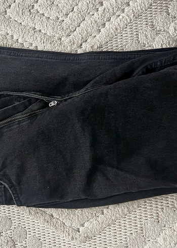 Kadın Siyah Midi Kot Pantolon - Görsel 2