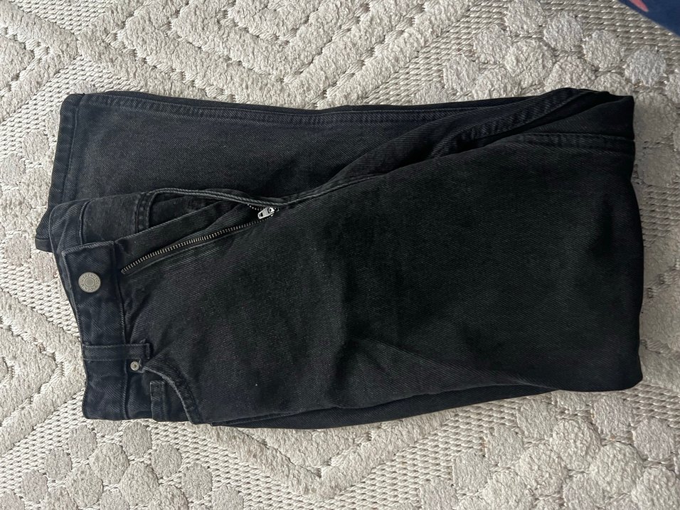 Kadın Siyah Midi Kot Pantolon - Görsel 2