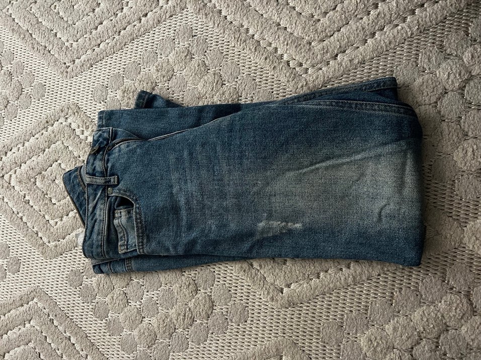 Gri Mavi Kadın Denim Bol Kesim Jean - Görsel 2