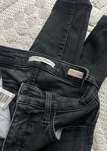 Siyah Dar Kesim Midi Kadın Kot Pantolon - Görsel 4