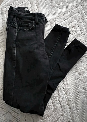 Siyah Dar Kesim Midi Kadın Kot Pantolon - Görsel 2