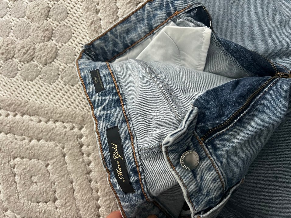 Gri Midi Boy Bol Kesim Kadın Kot Pantolon - Görsel 3