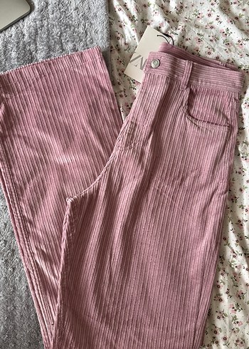 Zara Pembe kadife pantolon