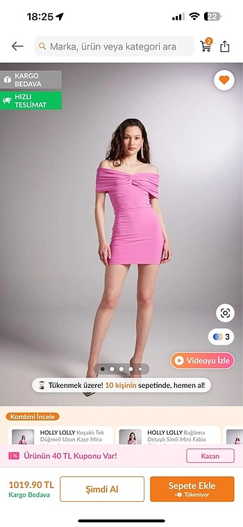 Trendyol & Milla Pembe elbise