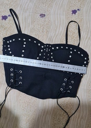 Siyah Deri Goth Mini Bustiyer - Görsel 6