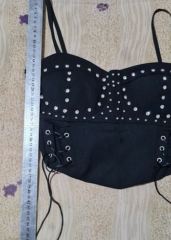 Siyah Deri Goth Mini Bustiyer - Görsel 5