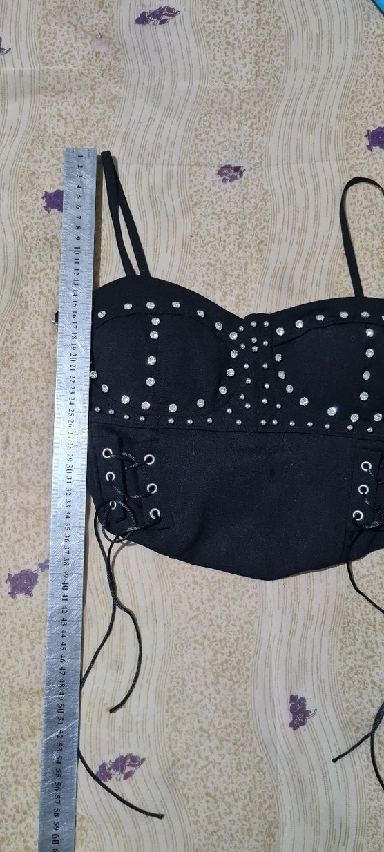 Siyah Deri Goth Mini Bustiyer - Görsel 5