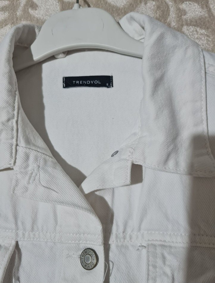 Beyaz Düğmeli Denim Erkek Ceket - Görsel 4