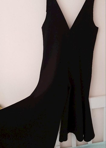 Kadın Siyah Geniş Paça Tulum - Görsel 2