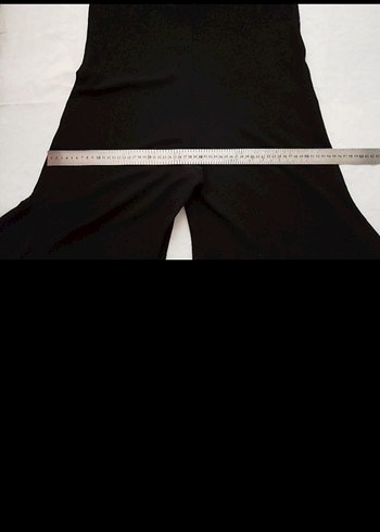 Kadın Siyah Geniş Paça Tulum - Görsel 8