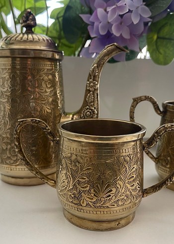 pirinç, vintage, çay potu