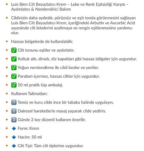 Beden Renk Luis Bien Cilt Beyazlatıcı Krem 50 G
