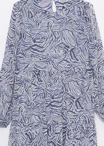 Zebra Desenli Uzun Kollu Kadın elbise - Görsel 2