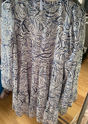 Zebra Desenli Uzun Kollu Kadın elbise - Görsel 4