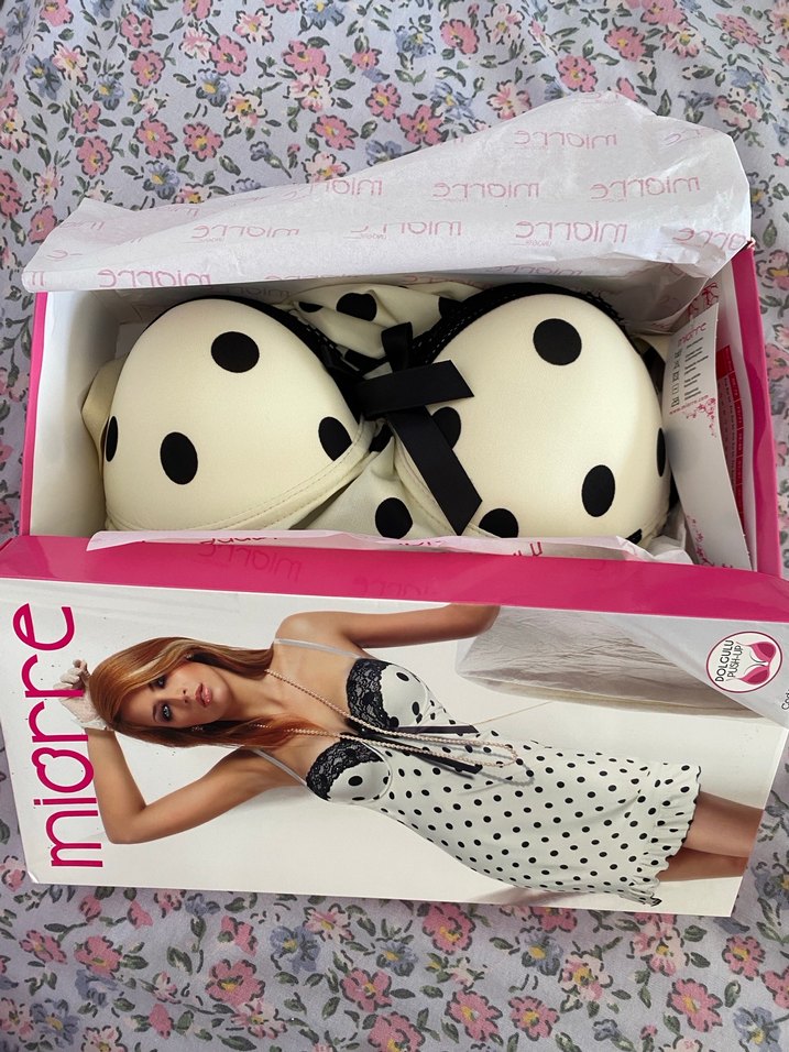 Miorre Puantiyeli İnce Askılı Mini Gecelik - Görsel 3