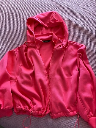 Zara neonpembe crop ceket