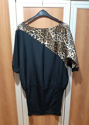 Leopar Desenli Gece elbisesi - Görsel 5