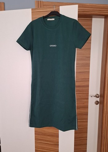 OYSHO Yeşil Kısa Kollu Midi Elbise