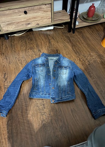 Düğmeli Mavi Kadın Denim Ceket