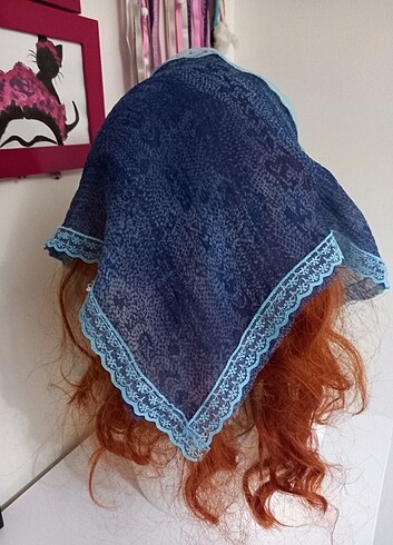  Beden mavi Renk Coquette bandana 