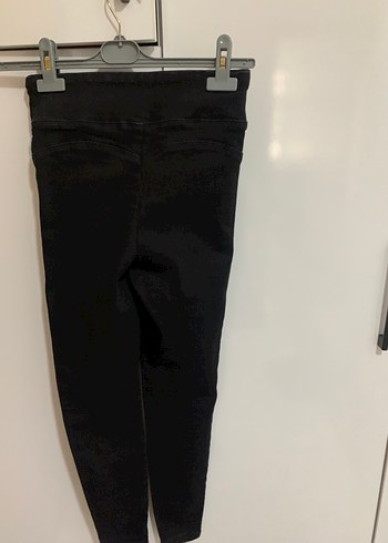 m Beden siyah Renk Penti Kemer Detaylı Siyah Kadın Denim Tayt