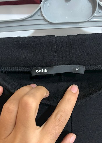 m Beden Batik Siyah Midi Kadın Tayt Elastik Kumaş